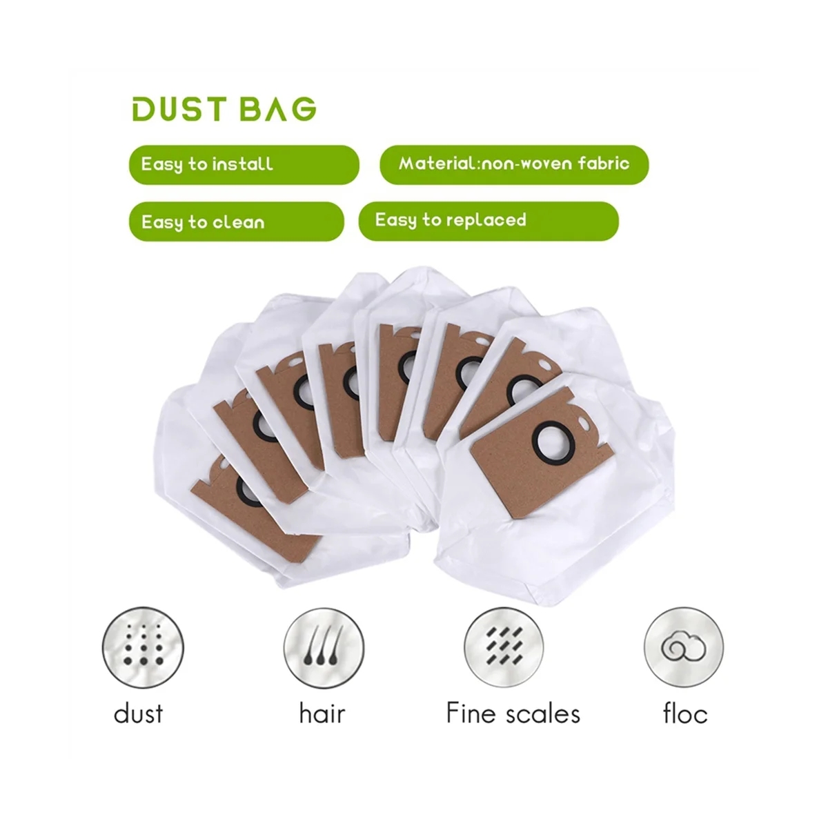 16 قطعة أكياس الغبار لاستبدال V980MAX V980PLUS جهاز آلي لتنظيف الأتربة كيس الغبار-ABLM #5