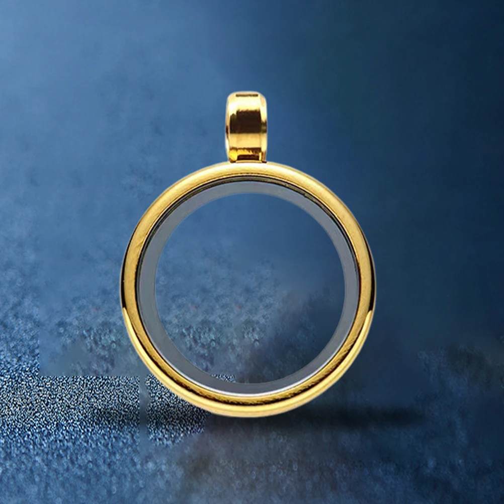 จี้ล็อกเก็ตสแตนเลสแบบเปิดได้ พร้อมช่องใส่กระจก ใส่รูปได้สองด้าน สำหรับทำเครื่องประดับ DIY ของขวัญ