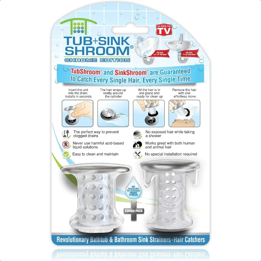 ВаннаСтумба и раковинаСливные протекторы Уловлюватели волос для ванн и раковин Хром
