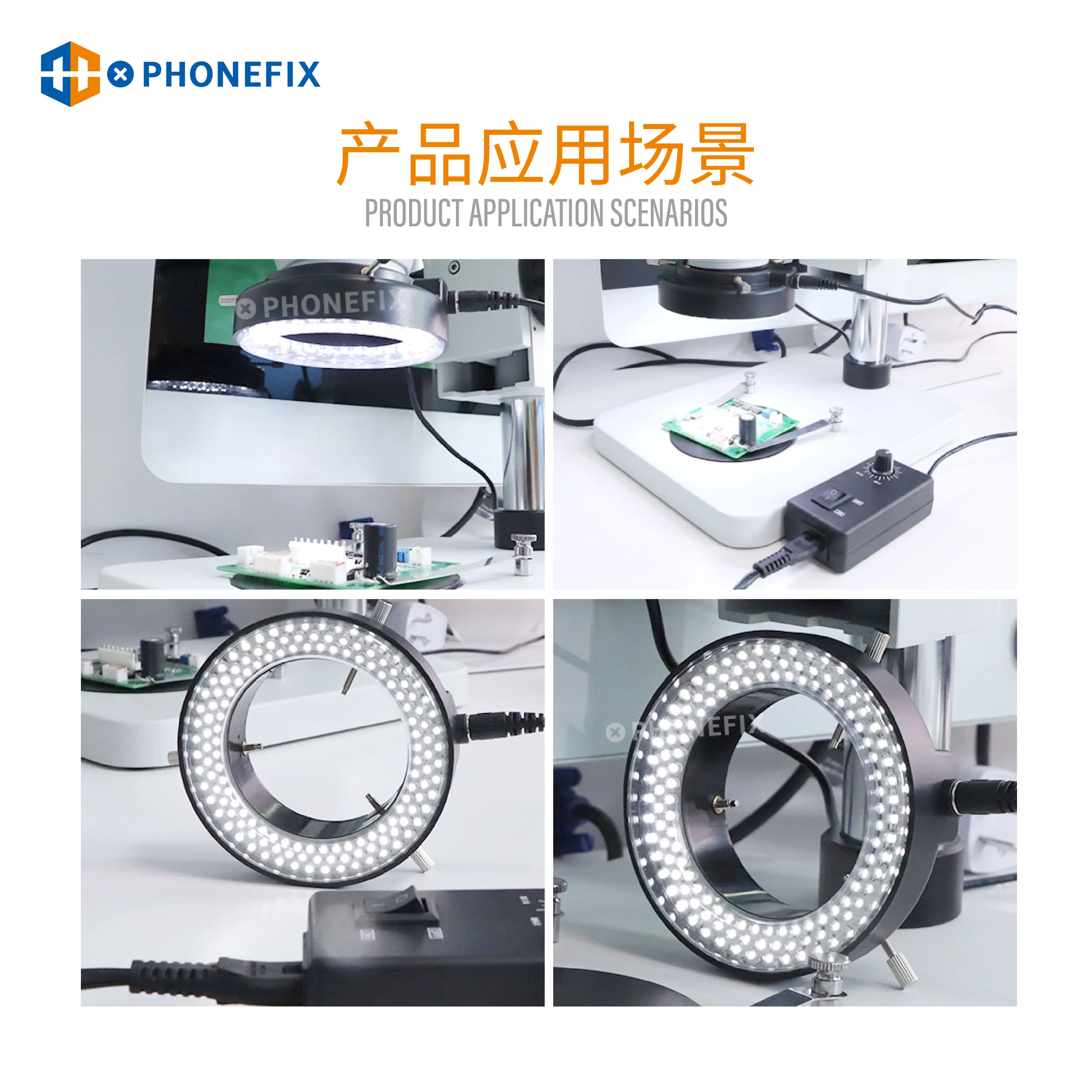 Adjustable 144 LED Ring Light illuminator Lamp For Industry Stereo Microscope Digital Camera Magnifier with AC Power Adapter