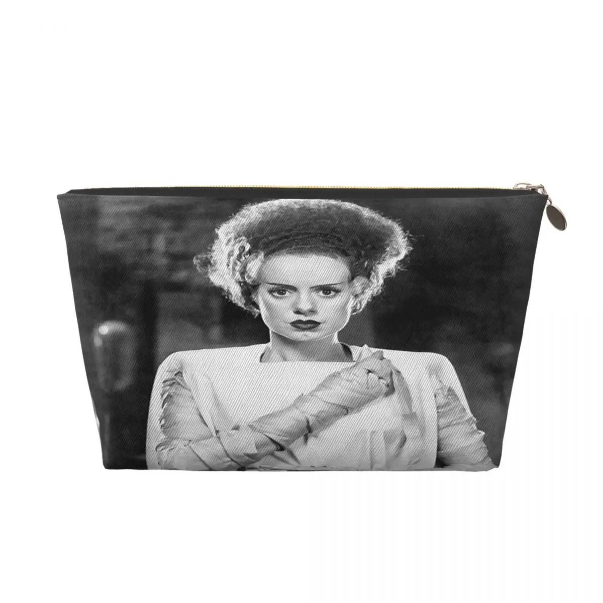 Custom Bride Of Frankensteins Travel Toiletry Bag for Women Horror Film Cosmetic Makeup Bag Beauty Storage Dopp Kit