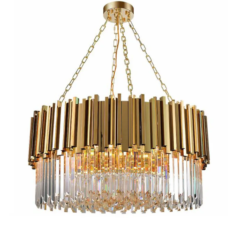 

Modern Crystal Chandelier For Living Room Luxury Dining Room Bedroom Gold Stainless Steel Light Fixture Home Decor LED Lamp