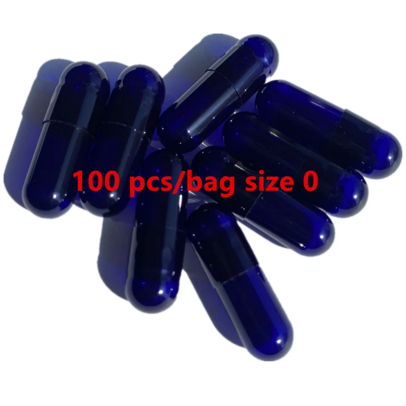 100PCS/Bag Standard Size 000#Empty Capsules Gelatin Clear Capsules Hollow Hard Gelatin Transparent Seperated Joined Capsules