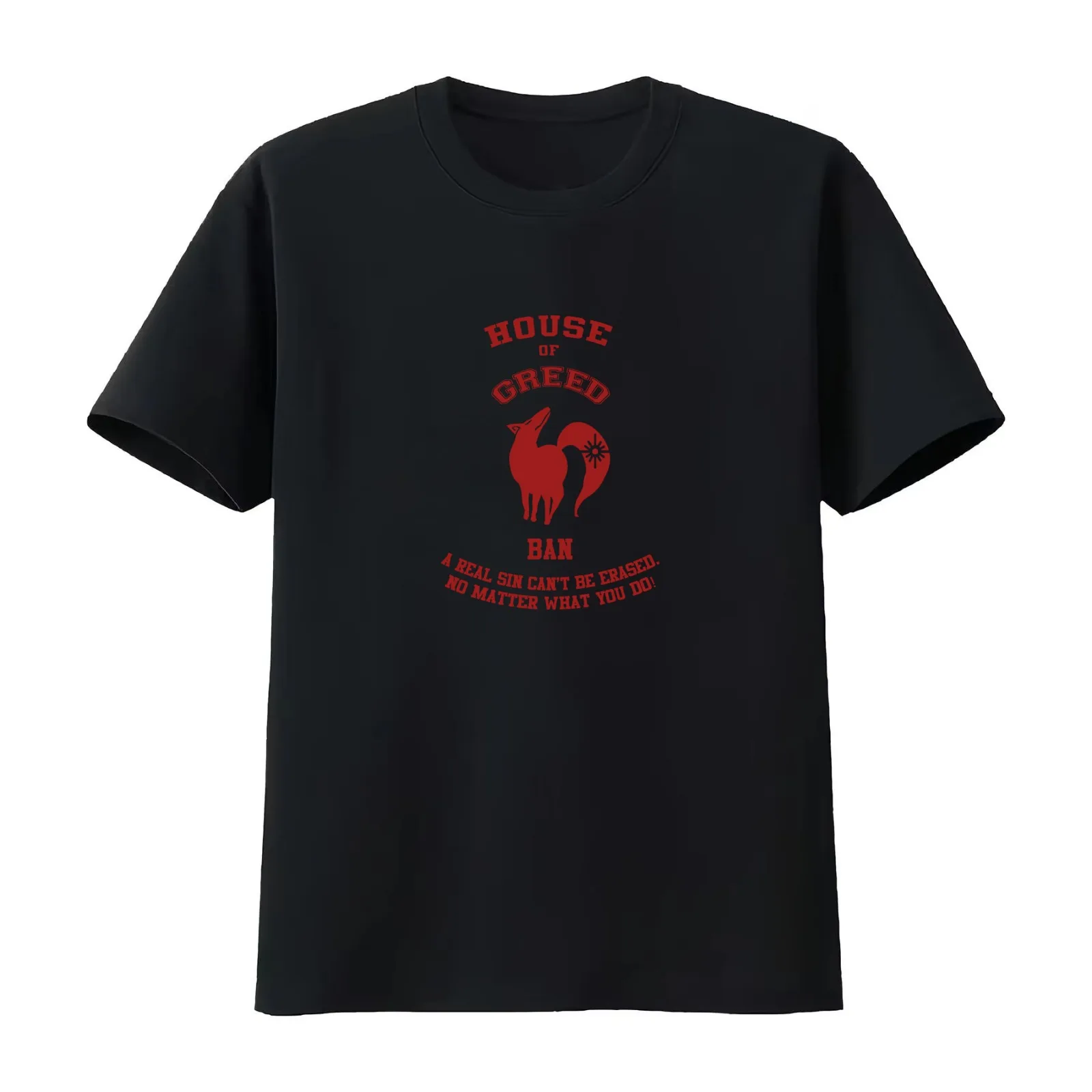 House of Greed T-Shirt Summer Casual Cotton Tee Oversized Streetwear Tops Vintage Graphic Print Loose Fit Short Sleeve