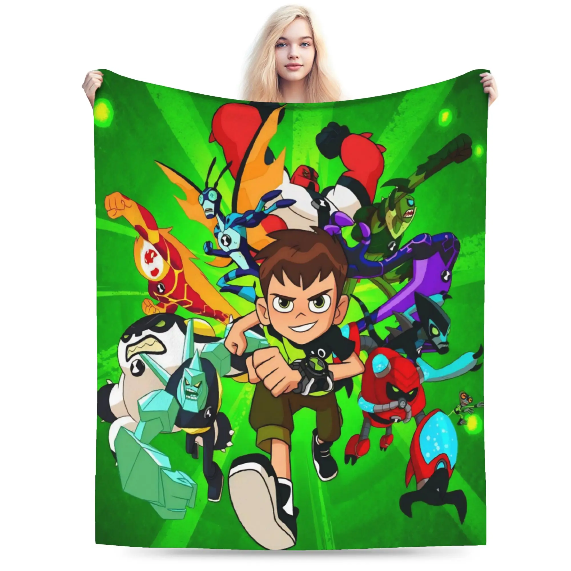 Ben 10 Anime Blankets Ultra-Soft Fleece Healing Gifts  Throw Blanket Bedspreads