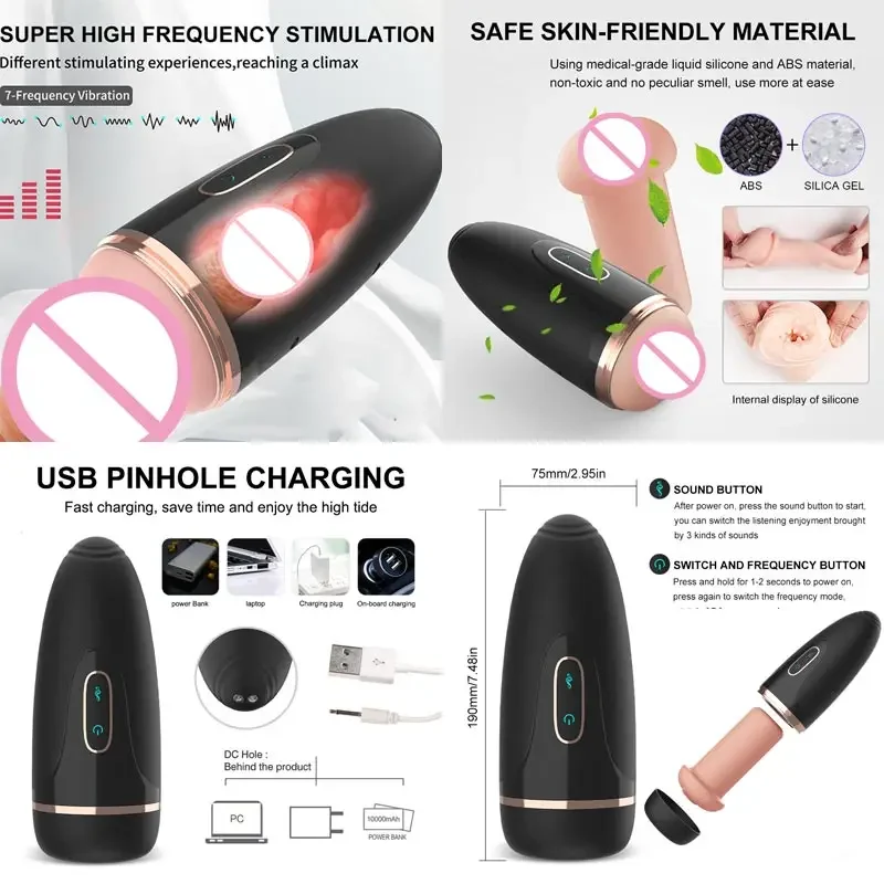 Vaguinas Erotic Games For Men And Woman Soft Real Uterus Penile Ass Hole Men's Automatic Masturbation Vibrator Silicon Her