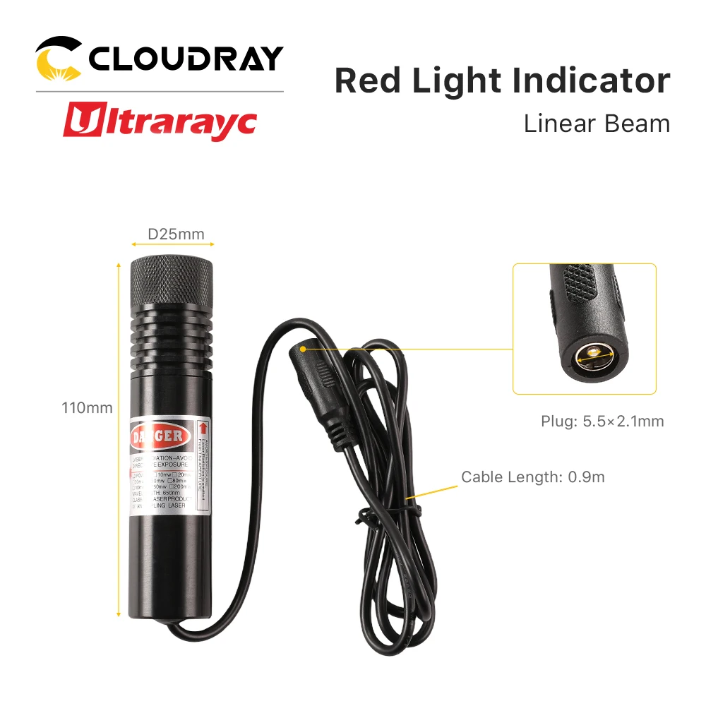 Ultrarayc Linear Red Light Indicator 650nm&635nm Adjustable Laser Module Locator 100mW&1-5mW & 5-10mW for Fiber Marking Machine