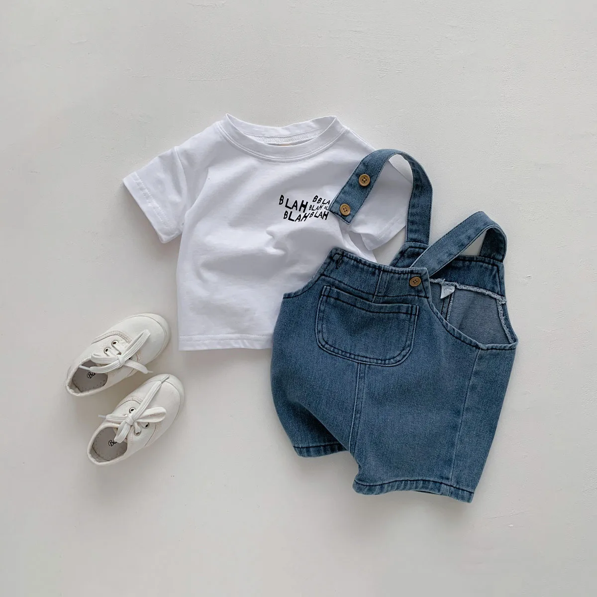 0-3Years Toddler Baby Boy Clothes Sets Summer Short Sleeve Baby Tops Tee + Overall Pants Casual Baby Girl Outfits Clothing