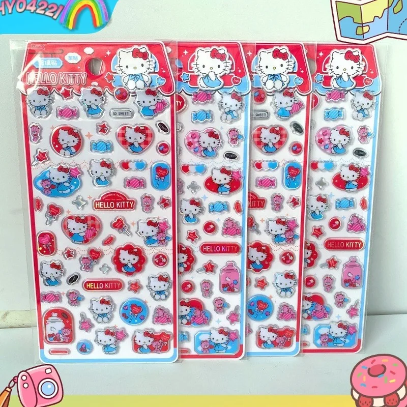 

Милые Kittycat 3d Puffy ярких цветов, декоративные наклейки из смолы для Diy, чехол для телефона, украшение для бутылки с водой, детские игрушки, наклейки