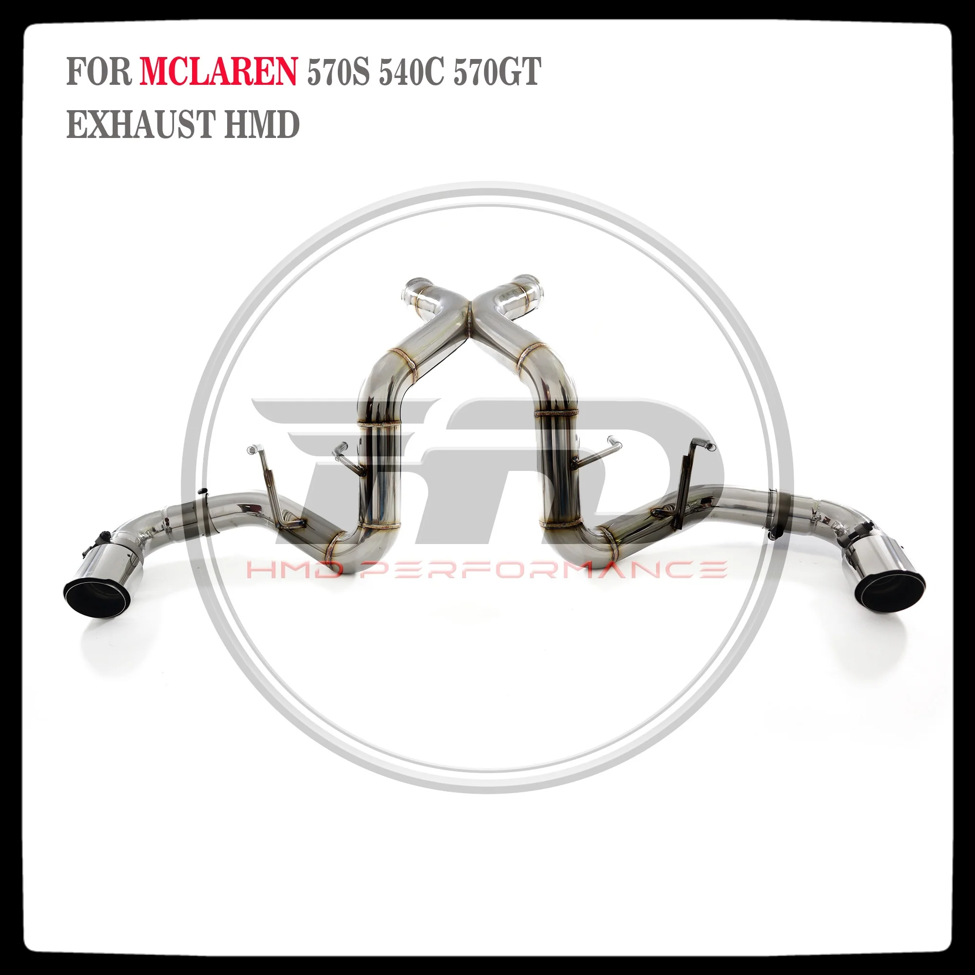 HMD Stainless Steel Exhaust System Performance with heat shield Catback for McLaren 570S 540C 570GT Without Valve Muffler