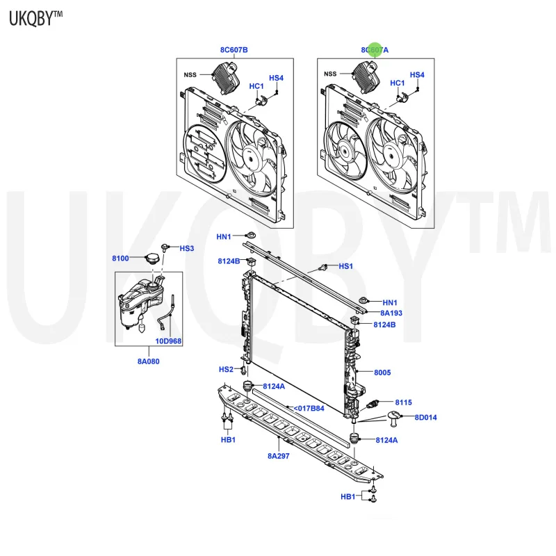 Ra ng e Ro ve r Ev oq ue 2012 LR045248 Motor and Fan LR045248 LR024292 LR100364 LR094390