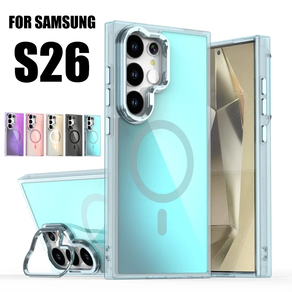 Objektivhalterung Magnetische Hülle für Samsung Galaxy S26 Ultra Pro S25 Plus S24 S23 A57/37/27/17/07 A56/36/26/16 Wireless Charge Cover