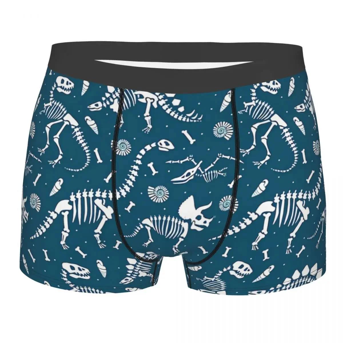 

Fossils In Blue Man's Boxer Briefs Underwear Dinosaurs Highly Breathable Top Quality Sexy Shorts Gift Idea men underwear