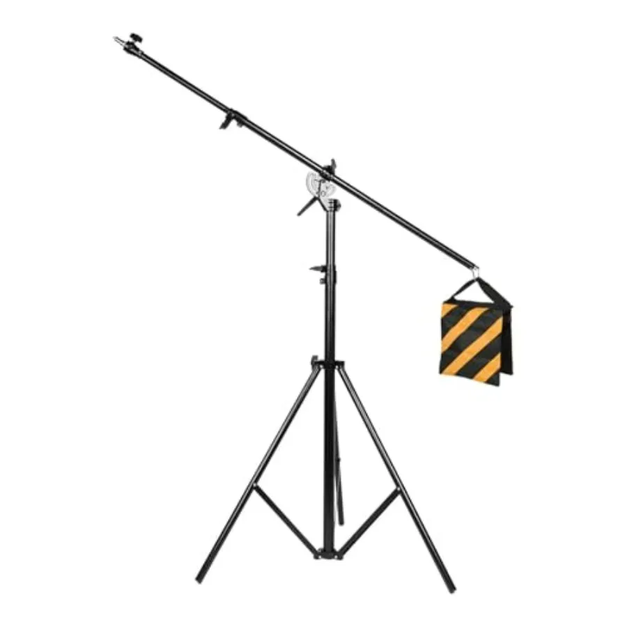 

Max 13.2ft/400cm Two Way Adjustable Photo Studio Light Stand with 6.2ft/190cm Boom Arm and Sandbag, Aluminum Alloy Rotable Trip