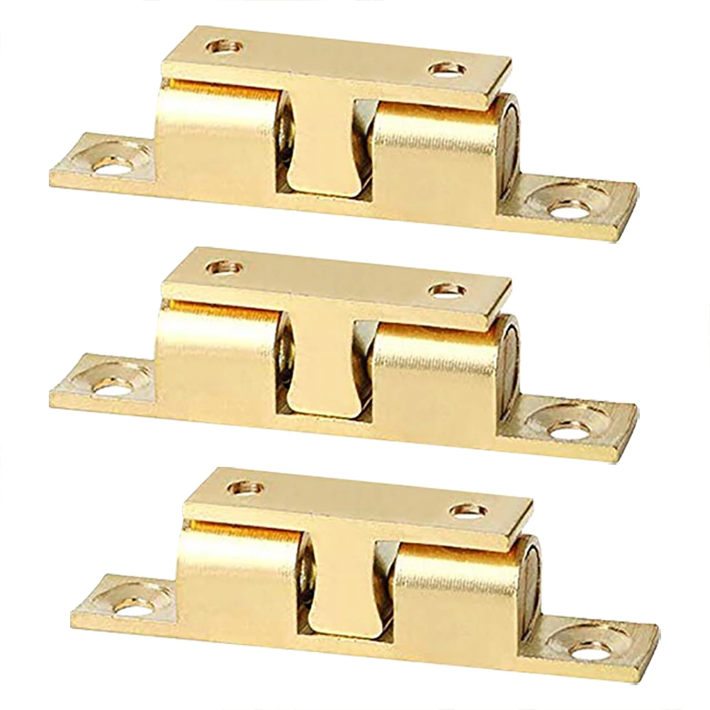 

3Pcs Bead Lock Adjustable Tension Latch Door Catch Replacement Metal Cupboards Double Roller Non Magnetic Furniture Cabinet
