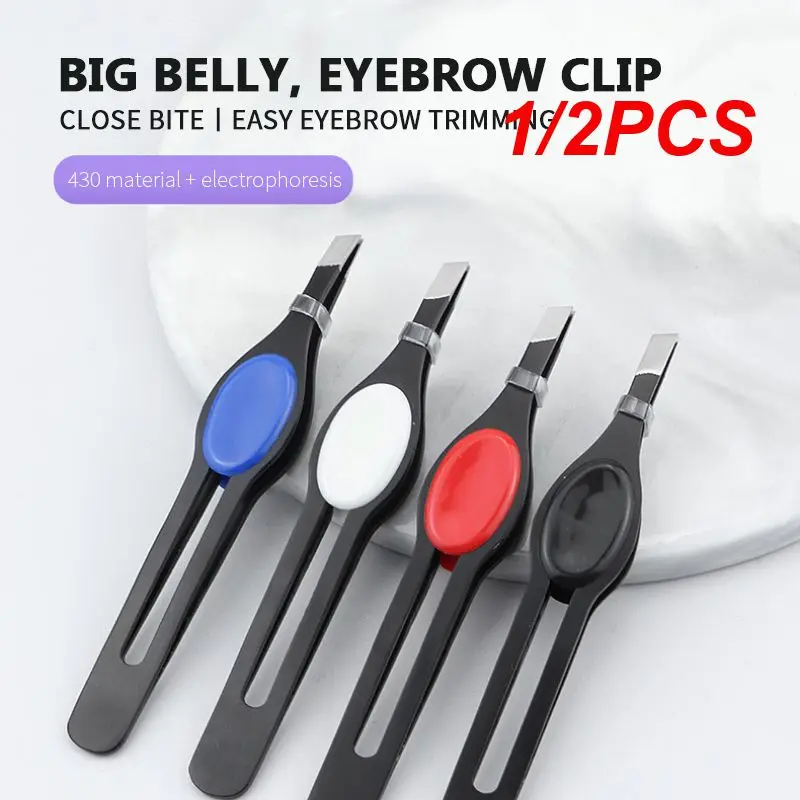 1/2PCS Professional Stainless Steel Eyebrow Tweezer Hair Beauty Fine Hairs Puller Slanted Eye Brow Clips Removal Makeup Tool