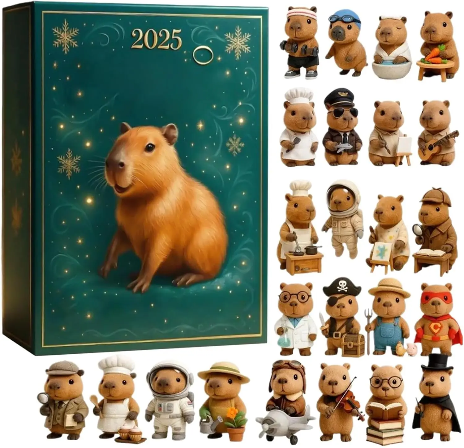 

Capybara Advent Calendars, 24 Days Christmas Ornament Countdown Calendar with Cute Capybara Hanging Pendant Xmas Tree Decor Gift