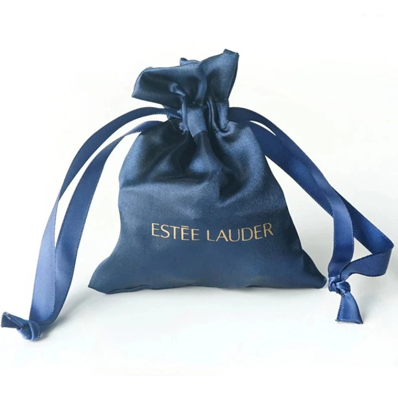 Navy Silk Stain Gift Bags Jewelry Sack 8x10cm 9x12cm 10x15cm(4