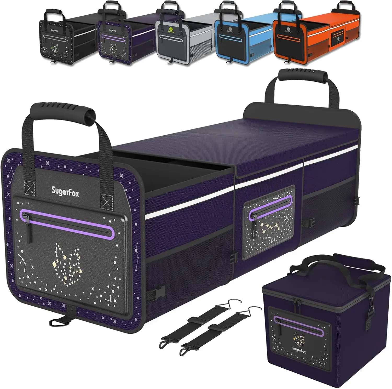 

Складной водонепроницаемый органайзер для багажника автомобиля (для внедорожников/легковых авто), очень большой, с охлаждающим элементом, фиолетовый