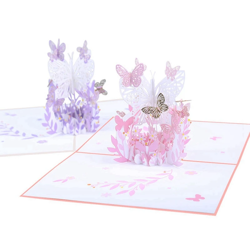 Up Card Greeting Card With Butterfly Design,Handmade 3D Butterfly Cards Anniversary