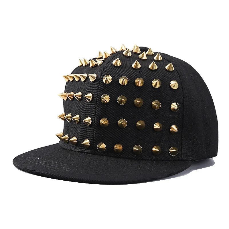 1pc Hip Hop Y2K Style Street Baseball Cap,Personalized Fashion Rivet Duck Tongue Driver Caps Street Dance Flat Edge Skull Caps