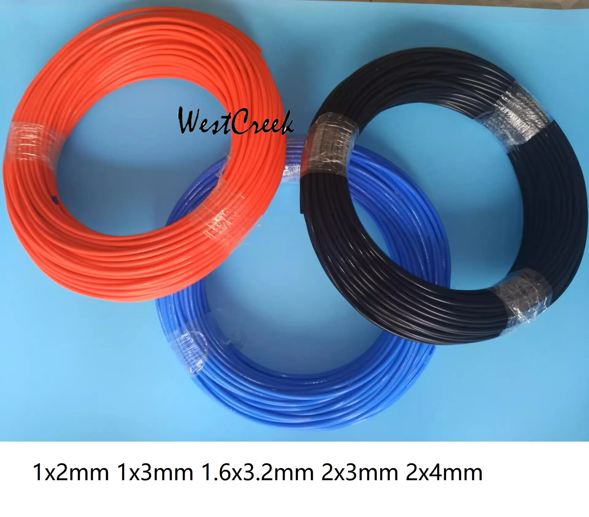 WESTCREEK 1.6x3.2mm 2x3mm 2x4mm Black blue red PTFE /ETFE /FEP tube heat corrosion resistant polytef pipe UV black ptfe tubing