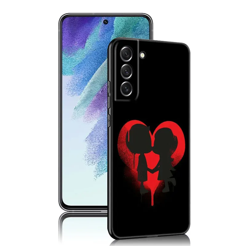 Beautiful Kissing Art Phone Case For Samsung Galaxy S22 S21 S20 Ultra FE S10E S10 Lite S9 S8 Plus S7 Edge Soft TPU Black Cover