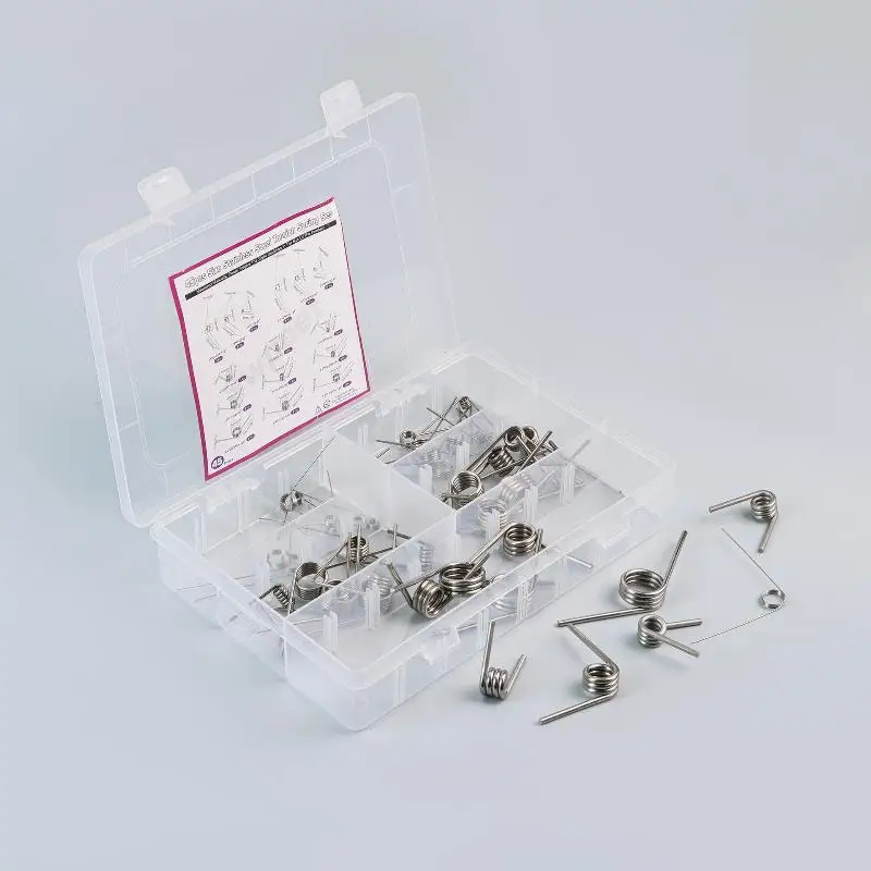 45pcs V Type Hairpin Torsion Springs 0.5 To 2.5mm Wire Dia 45 To 120 Degree High Strength Precision Mechanical Repair Parts