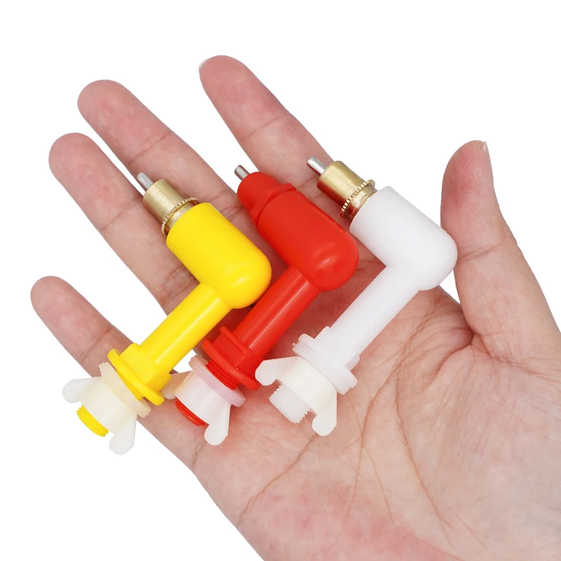 5Pcs Chicken Water Nipple Drinkers Rabbit Quail Chicks Turkeys Ducks Poultry Water Nipples Leak-Proof Automatic Spring Type