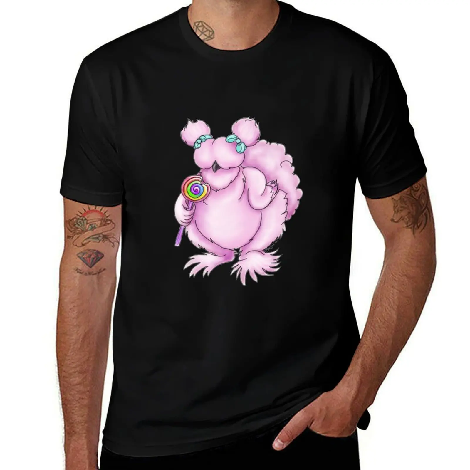 Silkie Chicken Lollypop T-Shirt Trendy Print Short Sleeve T-Shirt