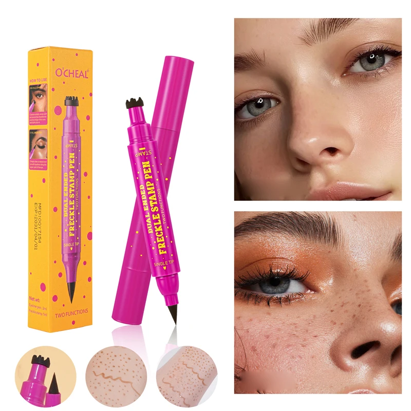 Double Headed Freckle Seal Eyeliner Pen, Waterproof and Sweat Proof, Durable Formula, Creating Natural Eye Makeup