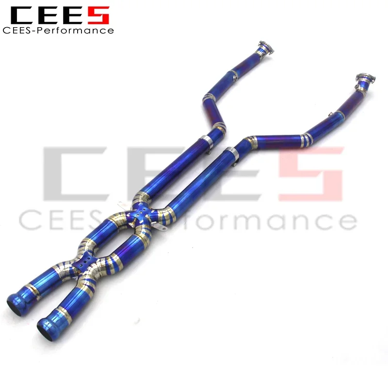 CEES Exhaust Pipes Outlet Titanium Alloy High Performance Front Middle X Pipe for BMW M3 E90 E92 E93 Car Exhaust Assembly System