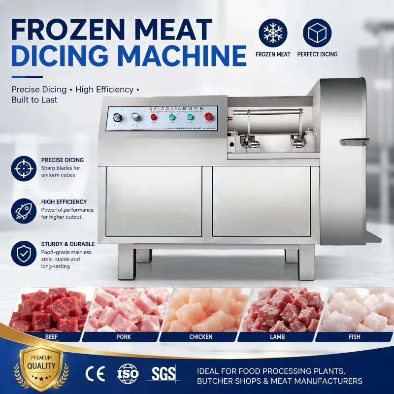 Customized 350 550 Frozen Meat Dicing Machine Industrial Use Automatic Meat Cube Cutter for Beef Pork Chicken Processing