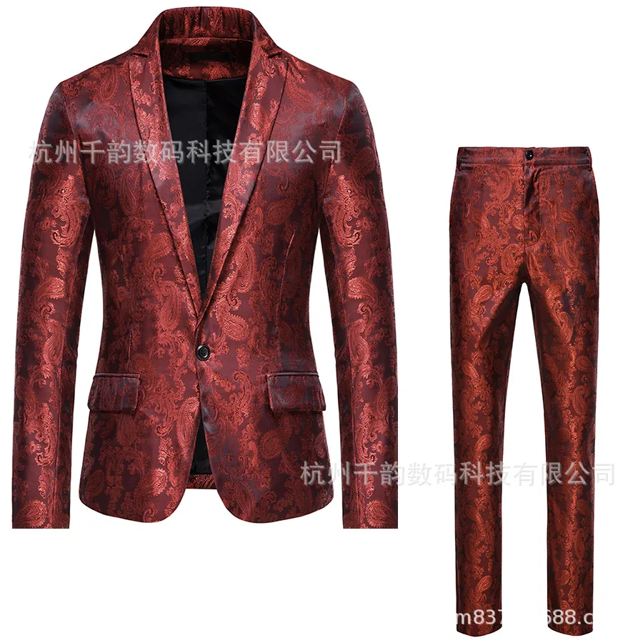 

Новинка 2025, мужской костюм в стиле суда, однобортный комплект из двух предметов с лацканами и вырезом, деловая официальная одежда