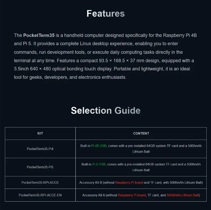 Portable Handheld Linux Terminal, 3.5