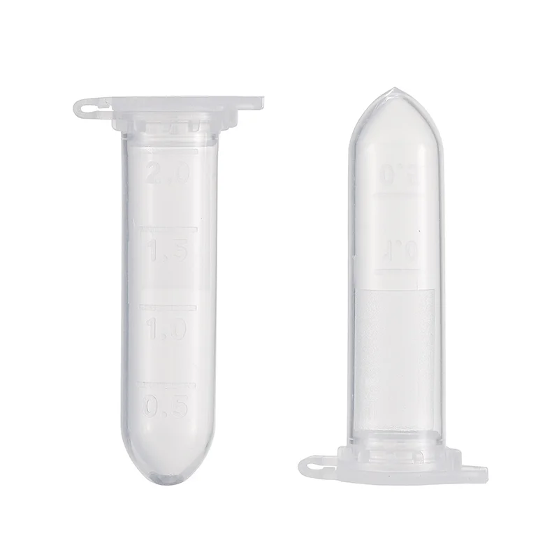 500Pcs/Bag 2ml Lab Mini Plastic Test Tube Centrifuge Vial Clear Snap Cap With Scale Micro Centrifuge Tube