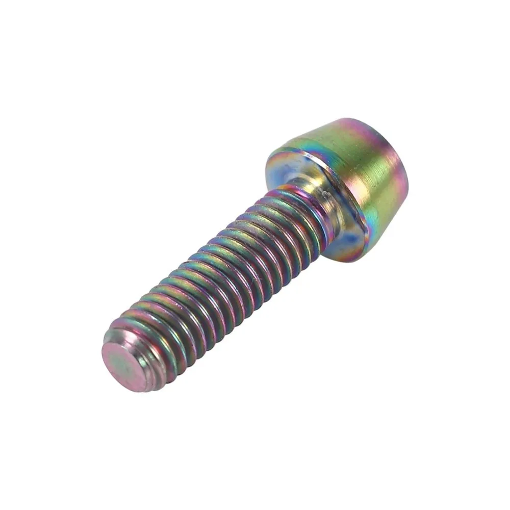 1pc M6x16/20mm Tapered Head Screw Titanium Alloy with Washer Hexagon Socket Screw Lightweight Hexagon Cone Hex Socket Screws