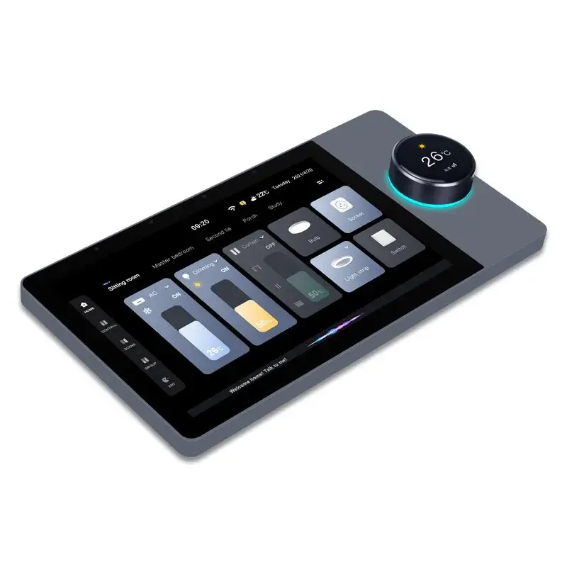 Tianlai TL-8 8 Inches Smart Home Touch Screen Control Panel Audio Android Wifi Alexa Wall Amplifier With Tuya And Zigbee