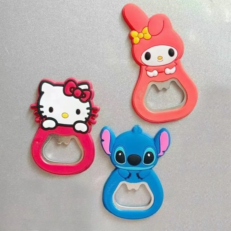 

Открывалка для бутылок Lilo & Stitch, магнитная наклейка на холодильник, мультяшное аниме «Hello Kitty My Melody», аксессуары для укладки, открывалка для бутылок