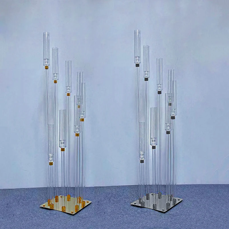 

Clear Acrylic Spiral Candelabra Candle Holder for Weddings, Table Centerpieces, Flower Arrangements - Large Candelabrum