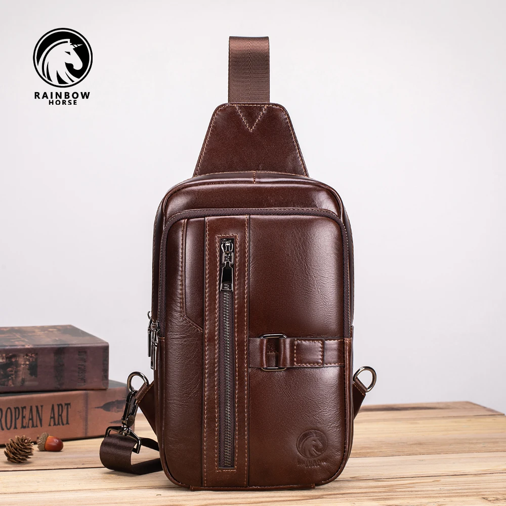 

Нагрудная сумка, мужская сумка через плечо, кожаная сумка, мужская сумка, сумка через плечо, кожаный рюкзак через плечо, новая модная повседневная сумка