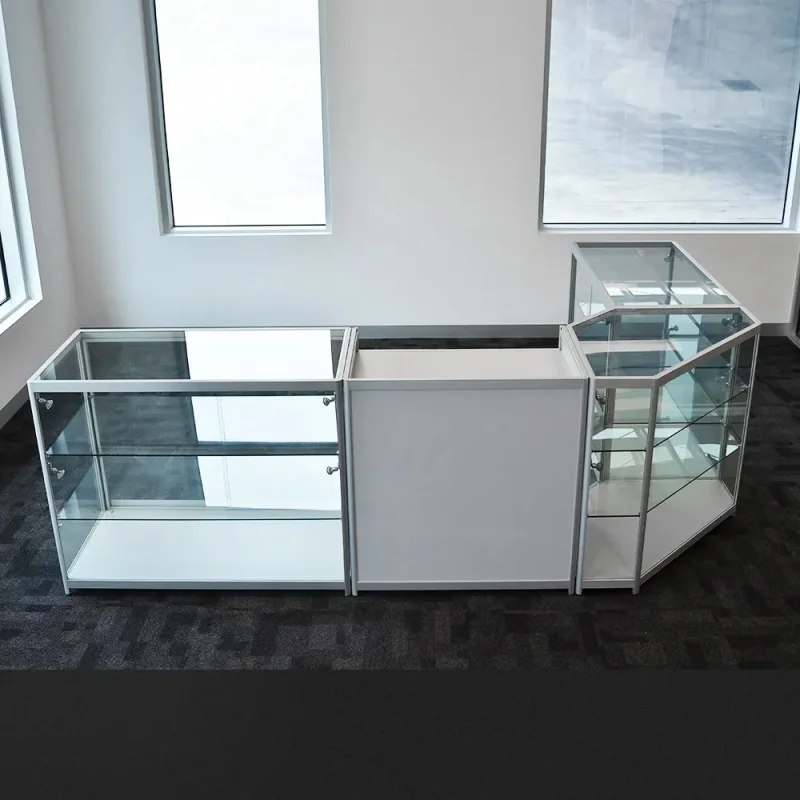 custom.KEWAY Luxulry Jewelry  Glass Display Showcase LED Display