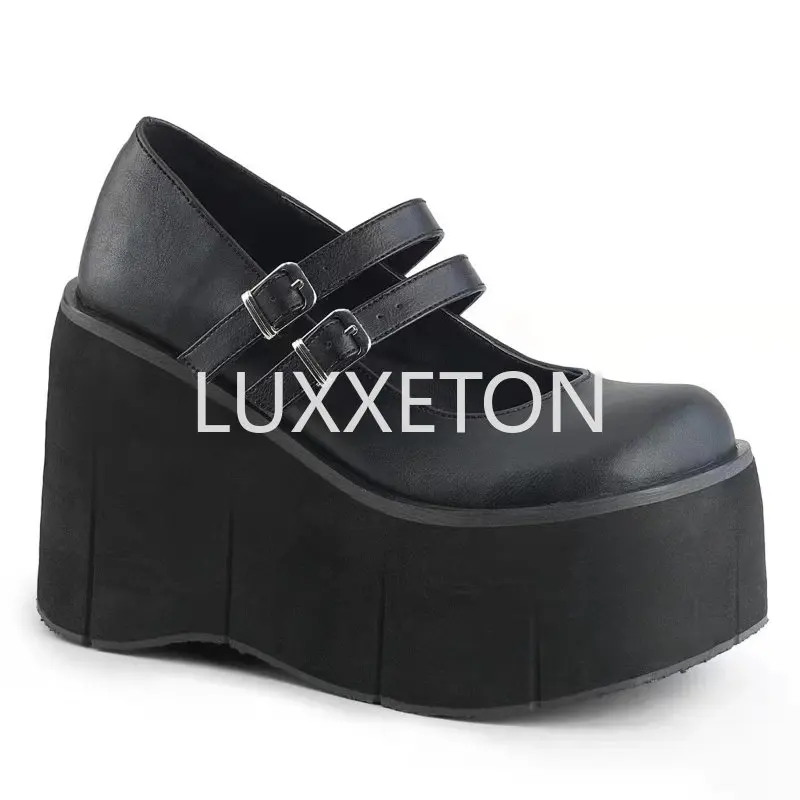 2023 New Platform Wedge High Heels, Sponge Bottom, Slope Heel, Waterproof Platform, Lacquer Leather, Shallow Mouth Women\'s Shoes