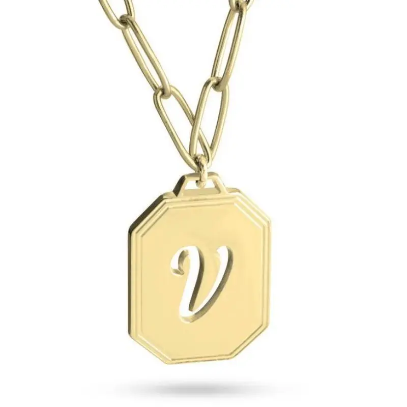 

Customized Paper Initial Label Necklace, Letter Necklace, Custom Necklace, Personalized Gift For Mother, Anniversary Gift