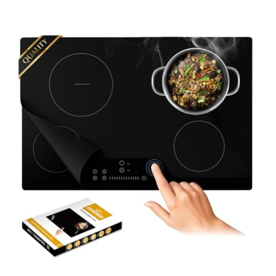 

Сверхбольшой полупрозрачный силиконовый коврик-накладка для индукционной плиты, 2.25.4 дюйма, для электрической плиты