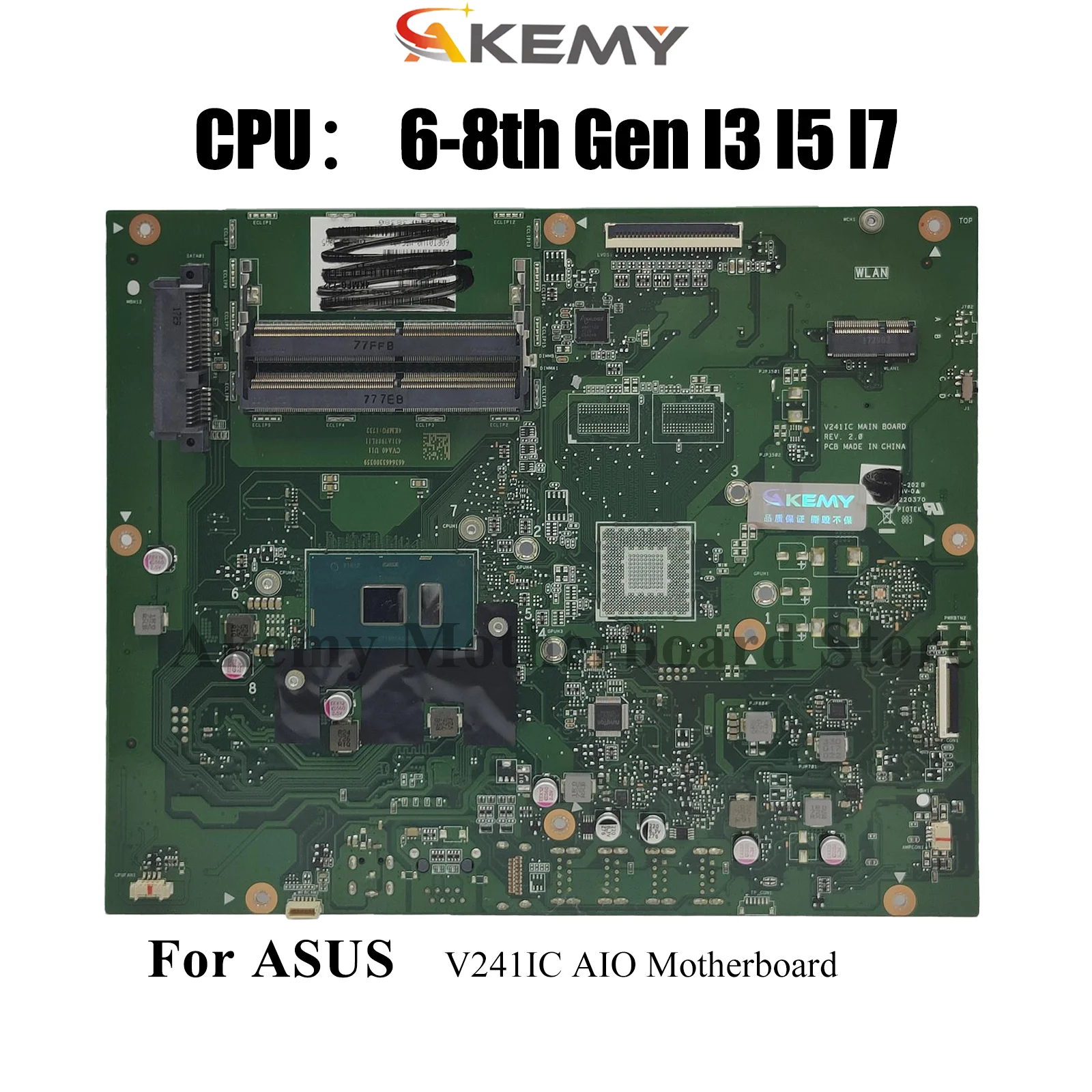 

V241IC Motherboard For ASUS Vivo AiO V241IC V241ICR V241I Mainboard With I3 I5 I7 CPU 100% tests OK fast shipping High quality