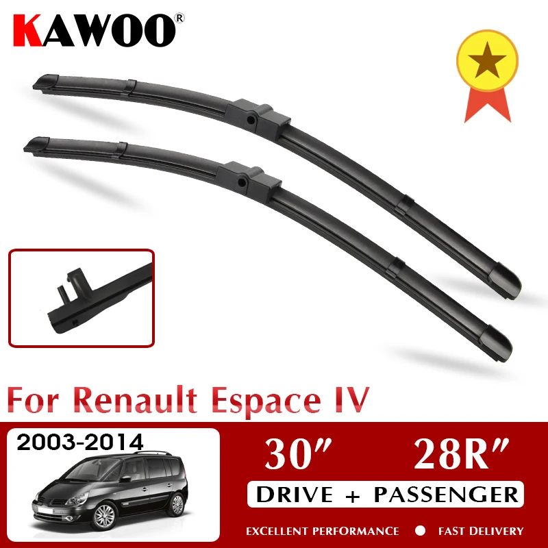 

KAWOO Wiper Car Wiper Blades For Renault Espace IV 2003-2014 Windshield Windscreen Front Window Accessories 30"+28R" LHD RHD