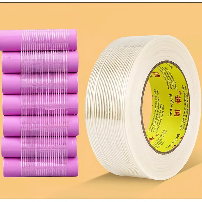 Stripe Fiberglass Tape High Strength Anti-Tear Residue-Free Heavy Duty Adhesive Tape for Packaging Shipping Industrial Reinforce