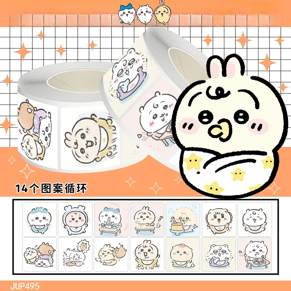 Chiikawa Baby Sticker Roll Cartoon Handbook Adhesive Tape Kawaii Hachiware Usagi Sealing Sticker for Notebook Packaging Label