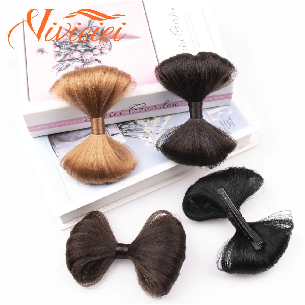 Pince à griffes synthétique avec nœud papillon pour femme, extension de cheveux chignon, marron, blond, degré de chaleur, accessoires pour cheveux,